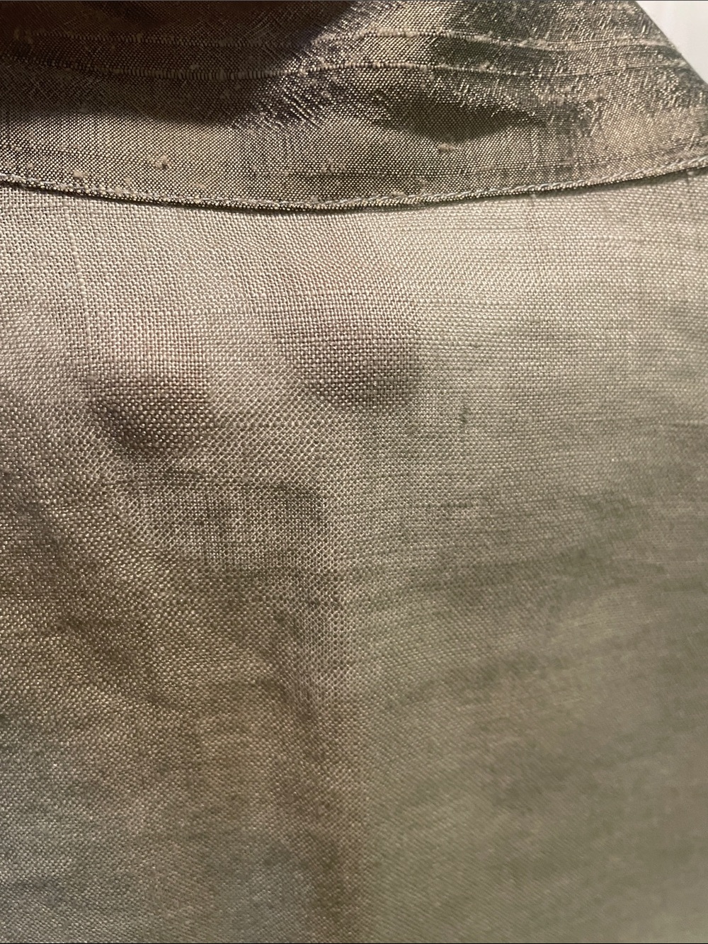 Designer Like High Quality Light Olive Green Shell Button-Front Tunic Top - Picture 9 of 14